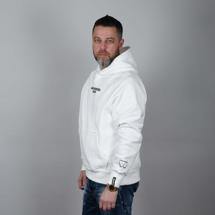 White "Unauthorized Dealer"® Hoodie